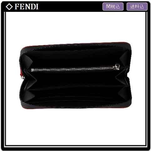 【FENDI財布スーパーコピー】BAG BUGS☆ラウンドファスナー長財布 RED 9100702